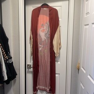 Free People Red Moon Dance Maxi Kimono